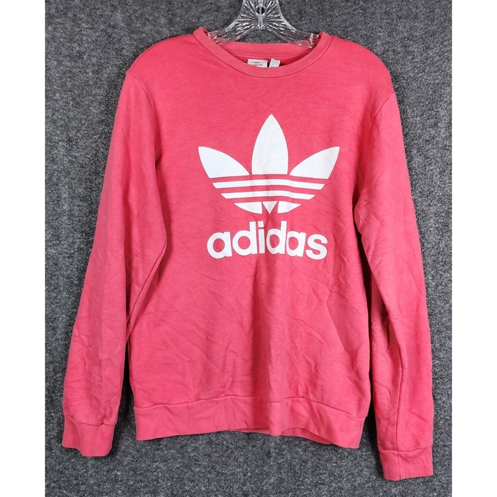 Adidas‎ Sweatshirt Womens XL Pink Trefoil Logo Crewneck Pullover Athleisure
